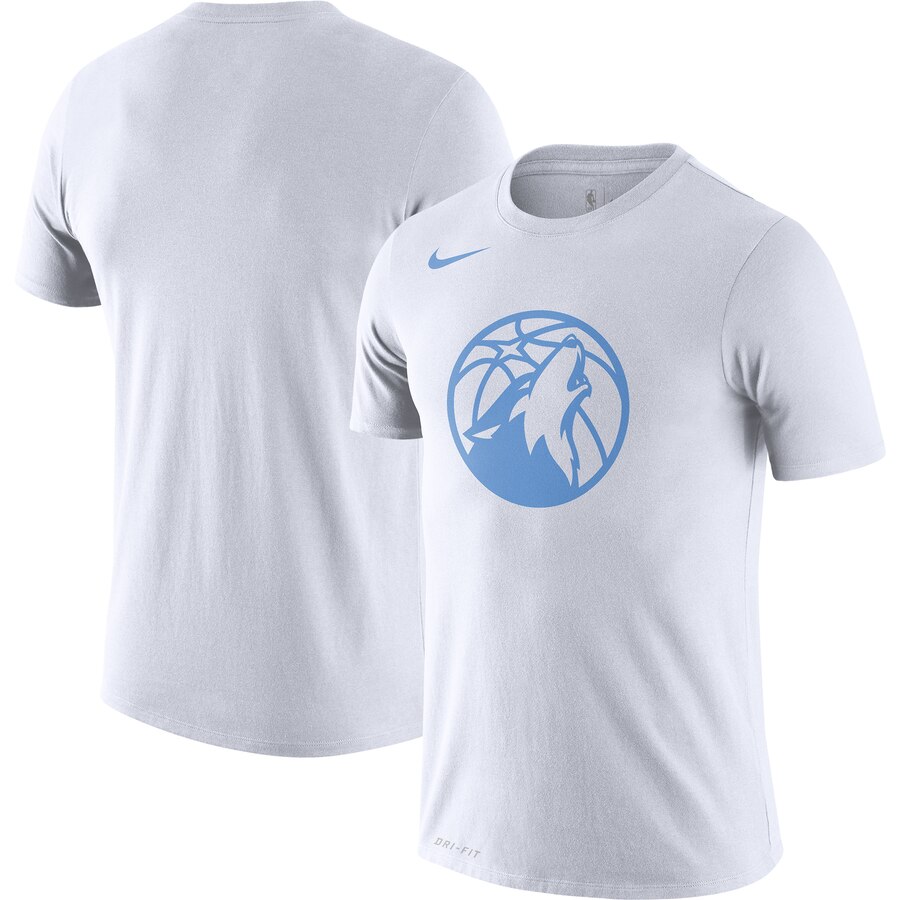 Men 2020 NBA Nike Minnesota Timberwolves White City Edition Logo DFCT Performance TShirt